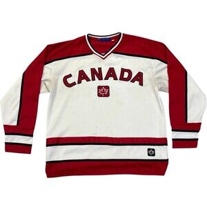 VTG Teepee Sports Canada Hockey Official Jersey Sewn Stitched Canada Mens S